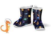 Dino in cosmos patterns, a Pattern Graphic by Michiru13 (Thumbnail 10 of 23)
