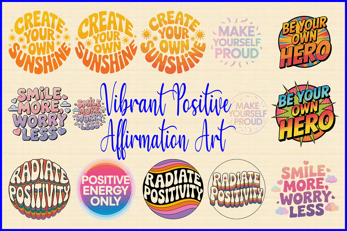 Vibrant Positive Affirmation Art, a Graphic by Gfx_Store (Photo 1 of 15)