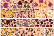 Orchard fruit vector patterns, a Pattern Graphic by Carpet Tapete Pretzel (Thumbnail 2 of 17)