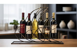 bottles wine frame ai generated, an Arts & Entertainment Photo by pikepicture