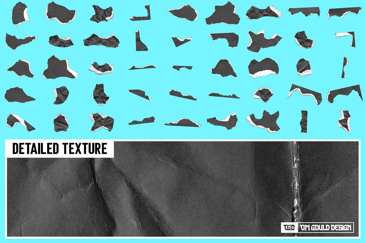 Textured Ripped Paper Pieces - PNGs, a Texture Graphic by Tim Gould Design (Photo 3 of 5)