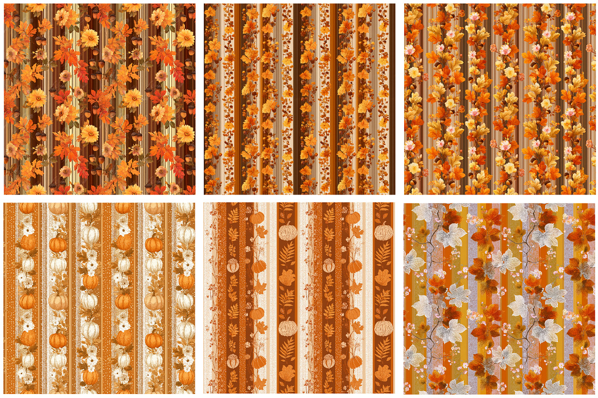 Grandmillennial Fall Digital Paper, a Pattern Graphic by Designking (Photo 2 of 4)