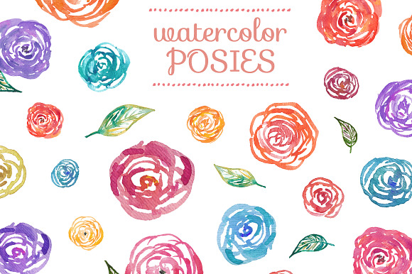 Watercolor Posies preview 2