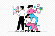 Marketing Team Collaboration Concept, a Work Illustration by Partikusi Design (Thumbnail 3 of 3)