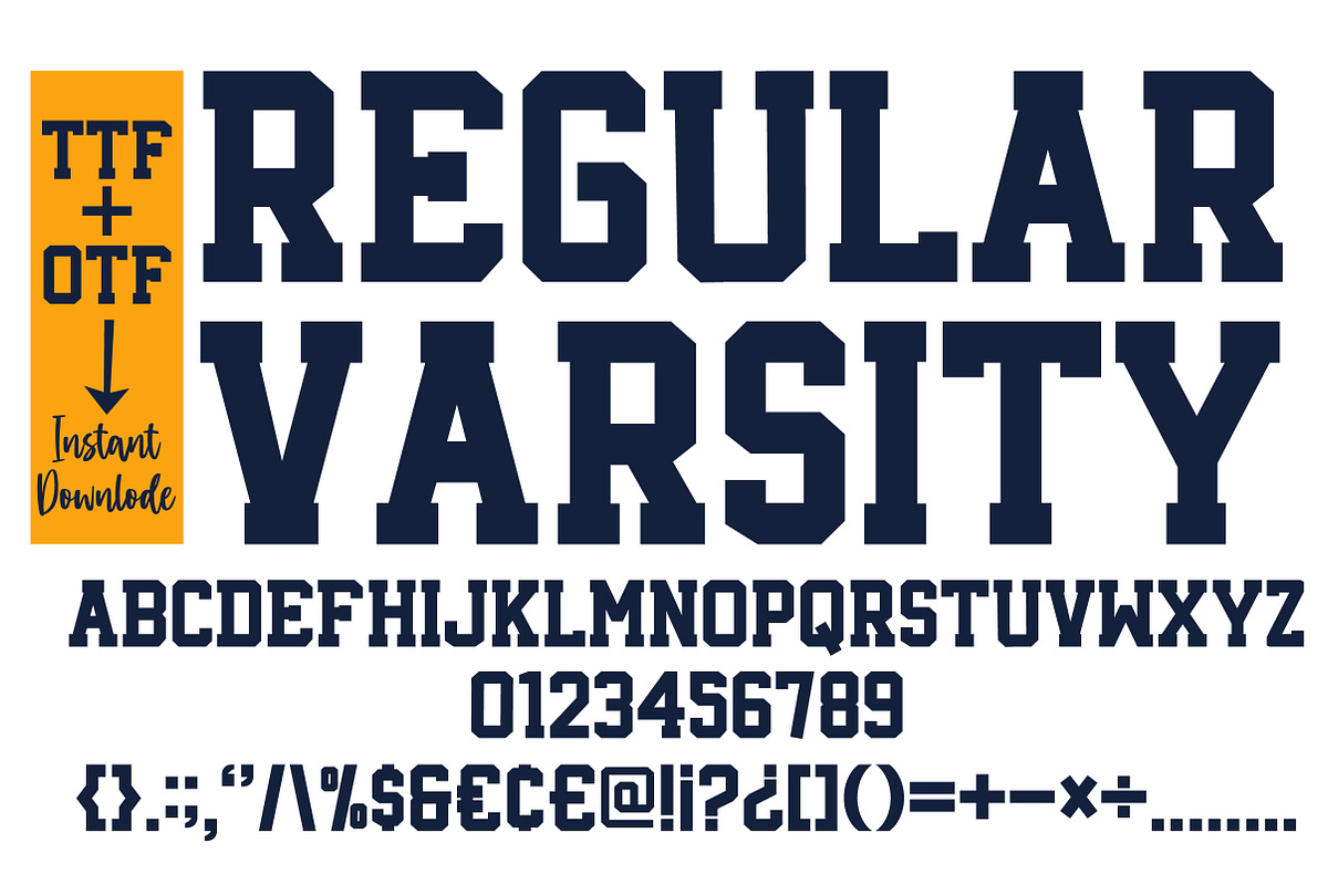 Regular Varsity, a Slab Serif Font by Mini_World (Photo 2 of 8)