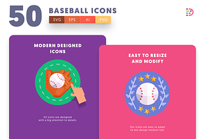 50 Baseball Icons