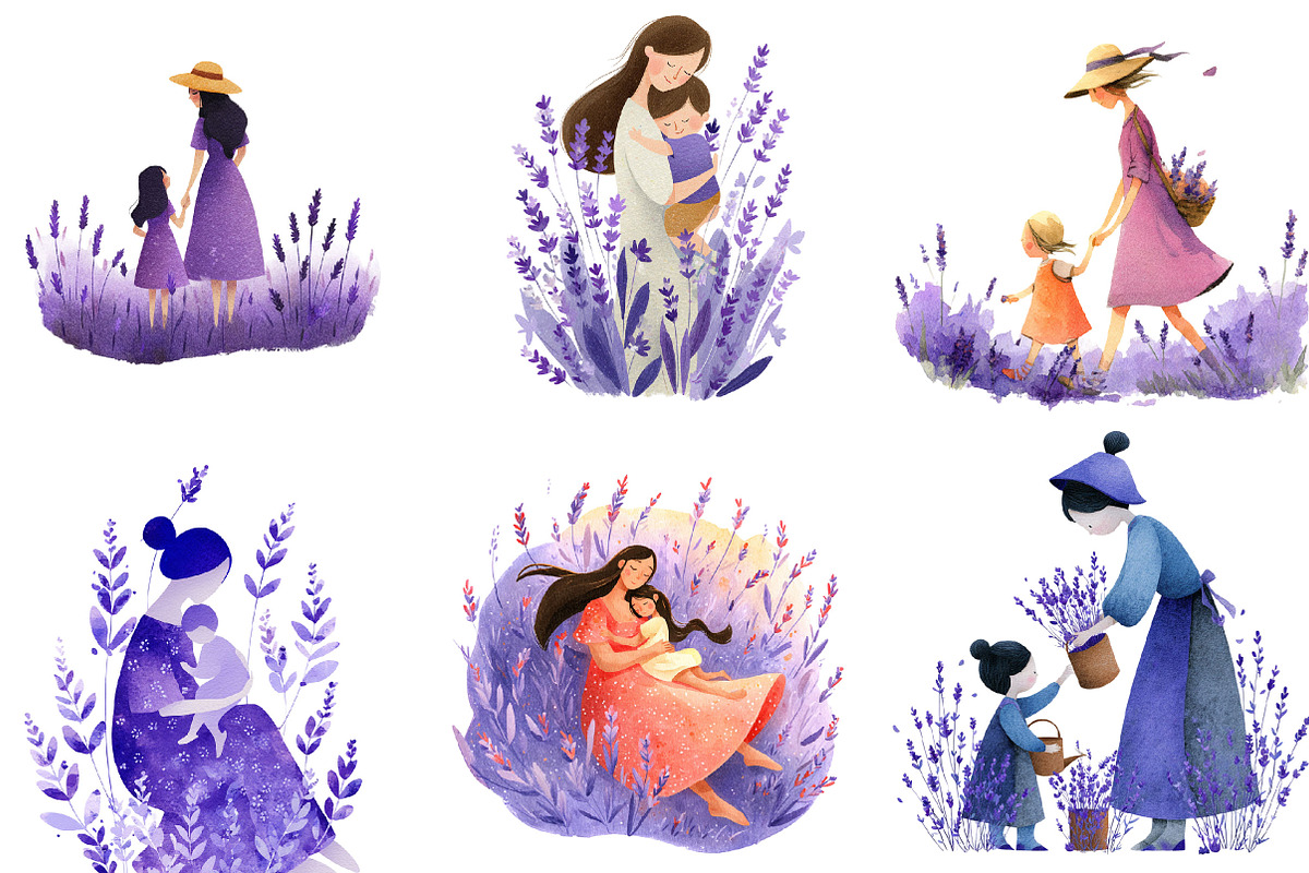 Lavender Mother’s Day Clipart, an Illustration by Designking (Photo 5 of 5)
