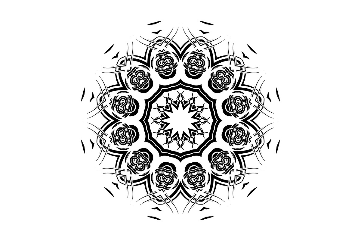 Black and White Mandala Patterns Set, a Decorative Illustration by NJ Himel (Photo 97 of 101)