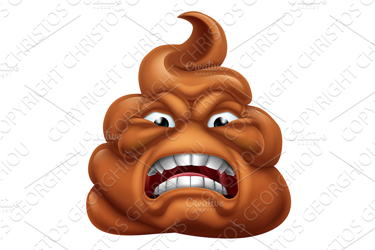 Angry Mad Dislike Hating Poop Poo, an Illustration by Christos Georghiou