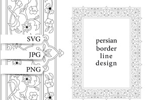 Flower border design in line SVG, an Illustration by Artemieva Kateryna