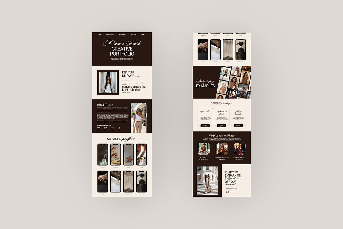 UGC Portfolio Canva Website Template, a Landing Page Template by Business Chic (Photo 3 of 5)