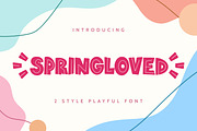 Springloved - 2 Style Playful Font, a Sans Serif Font by Almarkhatype (Thumbnail 1 of 10)