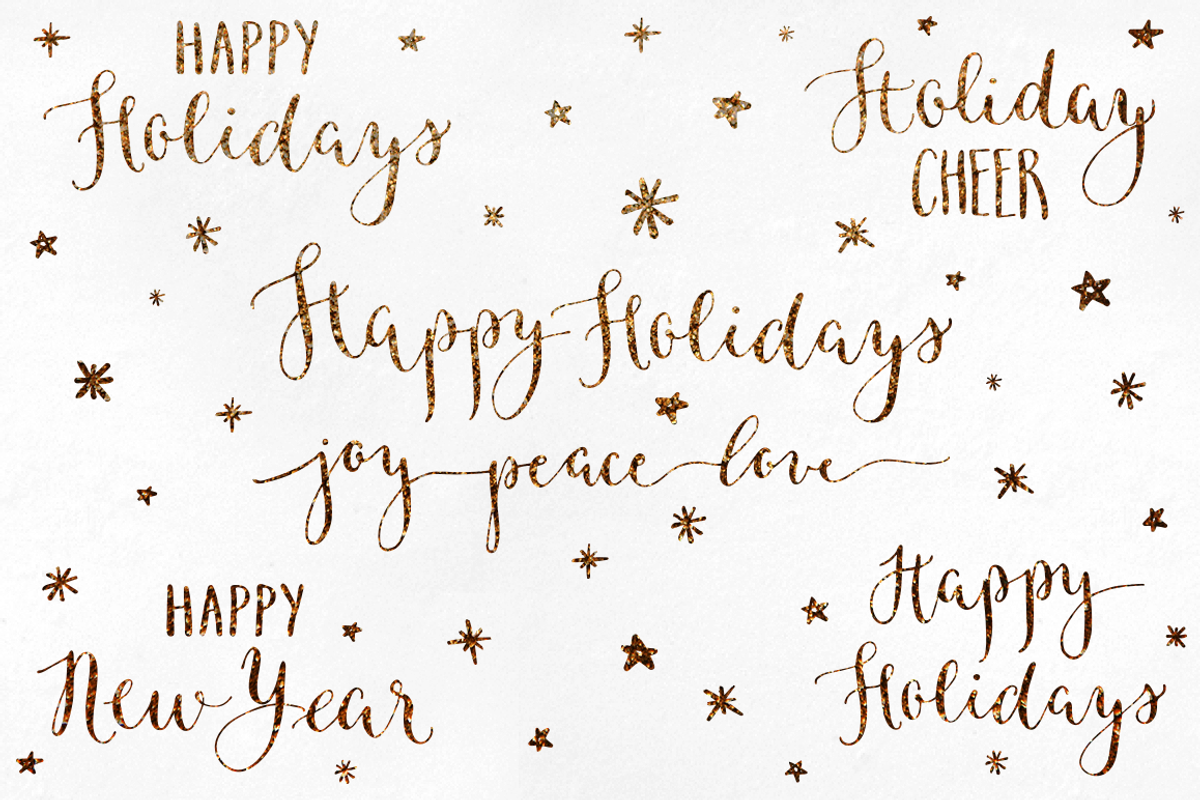 Holiday Calligraphy Overlays 1, an Illustration by Irina Vascovet (Photo 1 of 5)