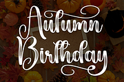Autumn Birthday | Script Font, a Handwritten Font by Scratchones (Thumbnail 1 of 9)