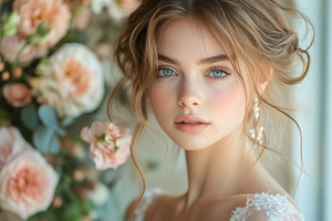 Beautiful young woman with blue eyes, a Photo by Tanuart