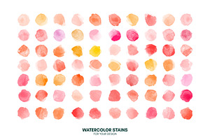 Huge Set Watercolor Vector Stains