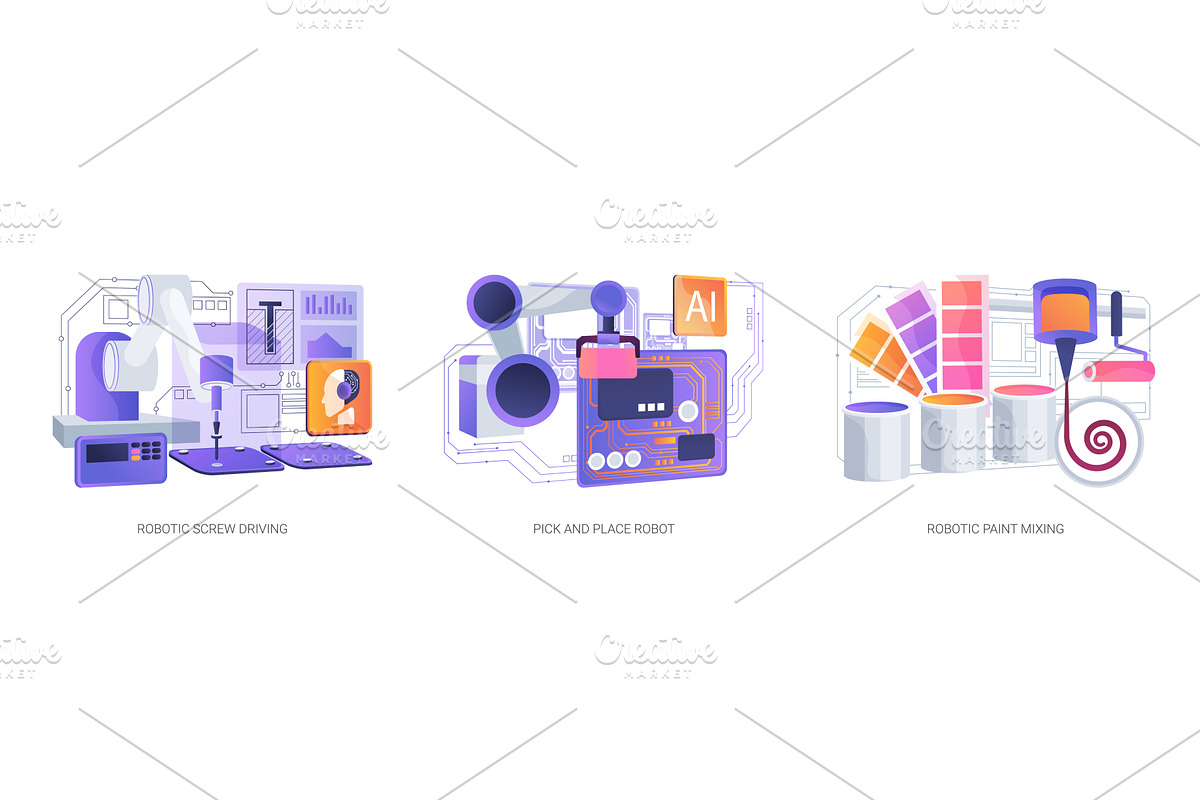 Precision Robotics in Electronics, a Technology Illustration by Visual Generation