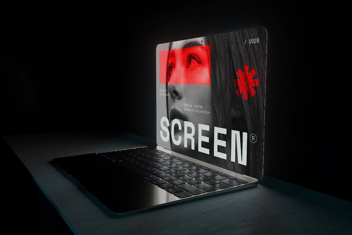 Modern Dark Laptop Screen Mockup, a Wearable Device Mockup by herutage (Photo 5 of 6)