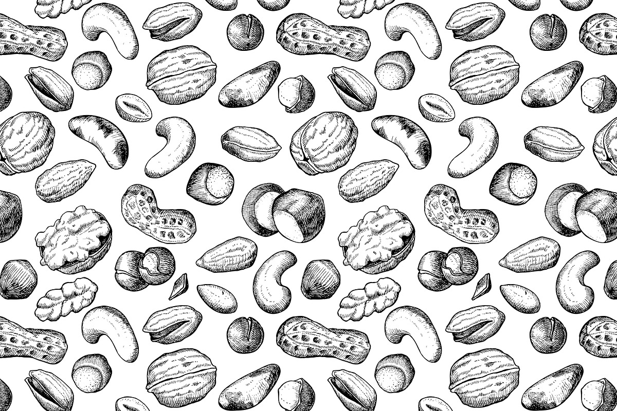 Nuts Set. Hand Drawn Illustrations, a Graphic by Epine (Photo 3 of 3)