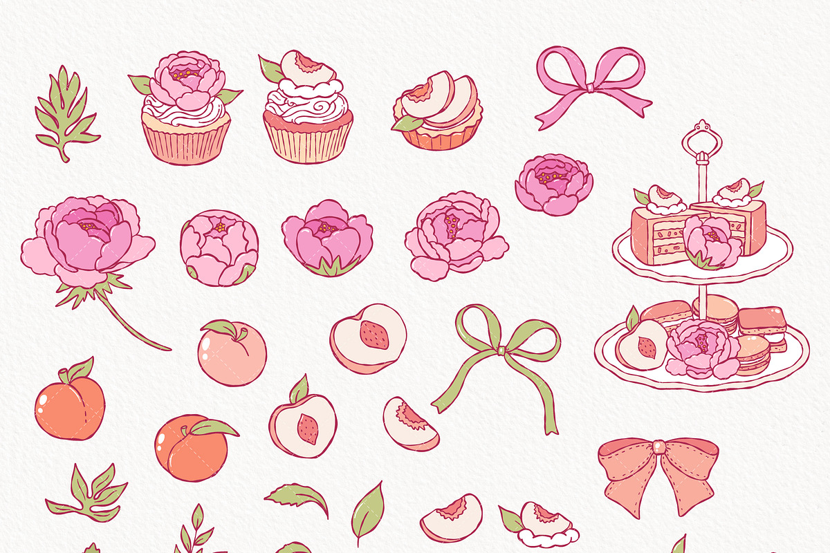 Peach Fruit Tea Clipart, Hand Drawn, a Food Illustration by TitaLivingArt (Photo 4 of 9)