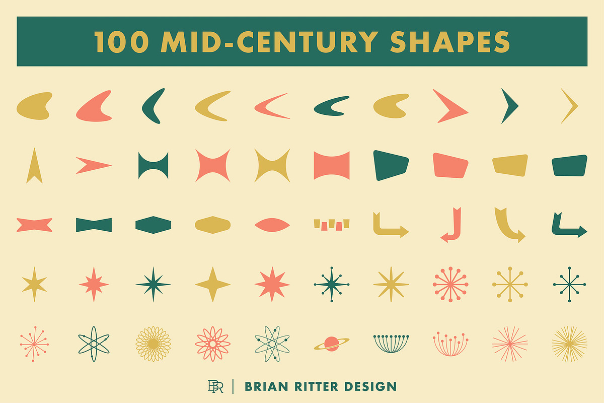 100 Mid-Century Shapes, an Object Graphic by Brian Ritter Design (Photo 5 of 6)