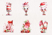 Whimsical Summer Ice-Cream Clipart, an Illustration by CreationArt (Thumbnail 4 of 10)