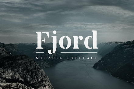 Fjord Stencil - Display Font, a Font by Medialoot