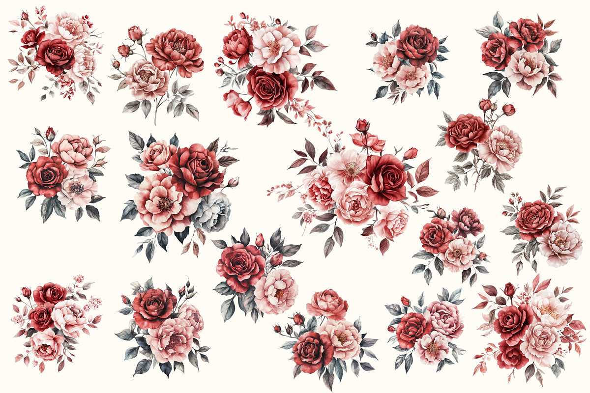 Watercolor-Roses and peonies flowers, a Graphic by Kay Art Designs (Photo 9 of 10)