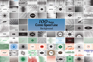 100 Comic Speed Line Vector Design, a Background Graphic by MRI STUDIO