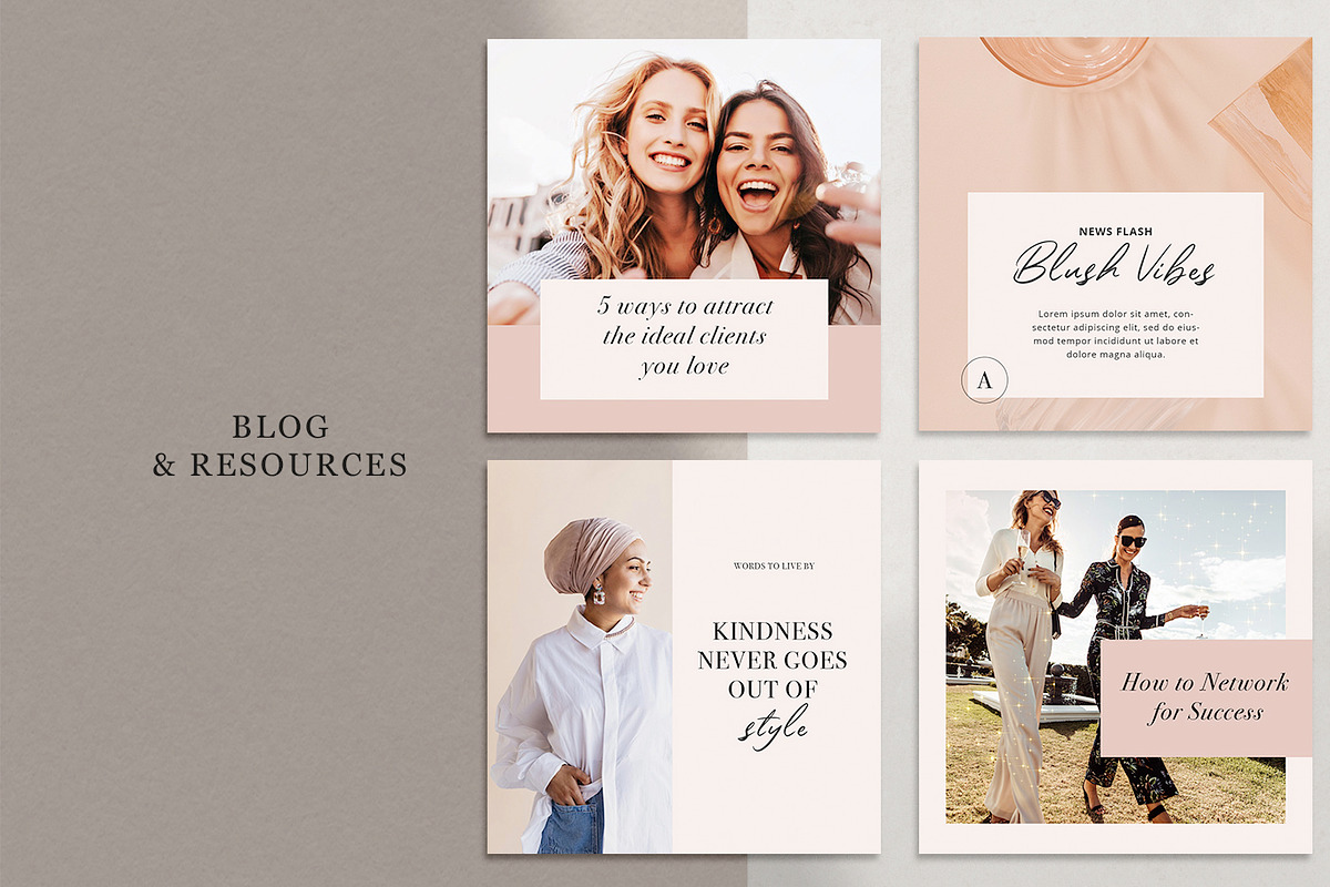 Blush Vibes Instagram CANVA PSD, a Social Media Template by Edit & Go Templates (Photo 4 of 8)