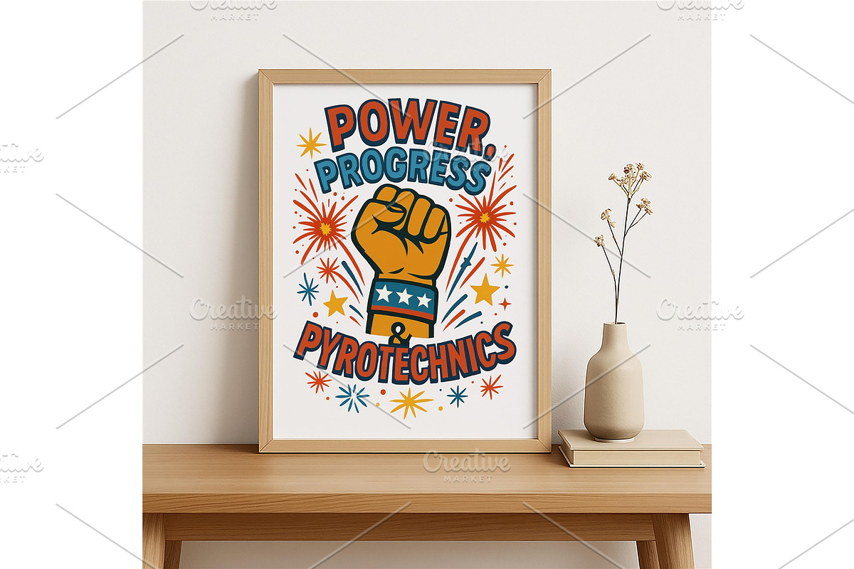 Power Progress Pyrotechnics Wall Art, a Background Graphic by LaseredNinja (Photo 2 of 7)