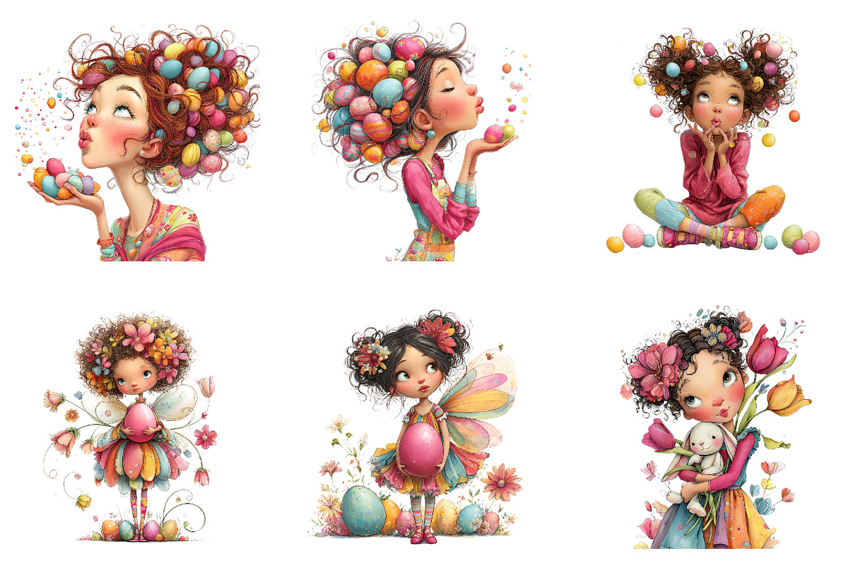 Easter Girl Clipart, an Illustration by CreationArt (Photo 5 of 7)