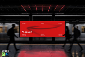 Subway Station Billboard Mockup, an Advertising Mockup by RamStudio2