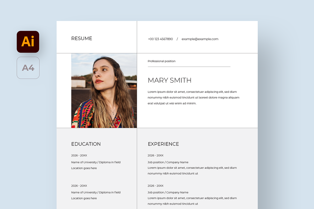 Clean Design Resume Template, a Resume Template by Filip Studio (Photo 1 of 4)