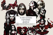 SCARY GOTHIC FANTASIES CLIPART PACK, a Person Illustration by Daring Digies (Thumbnail 1 of 10)