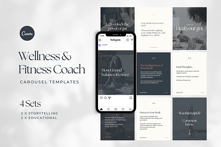 Wellness Instagram Carousel Template, a Social Media Template by Motion Studio