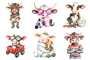 Funny Cow Sublimation Clipart, an Illustration by DreamArtGraphic (Thumbnail 2 of 4)