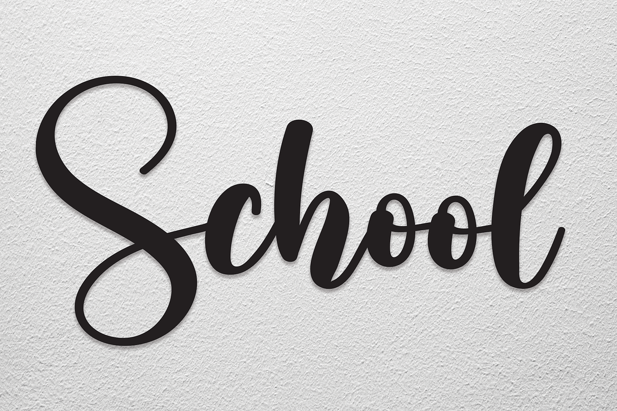 School | Script Font, a Script Font by Scratchones (Photo 1 of 8)