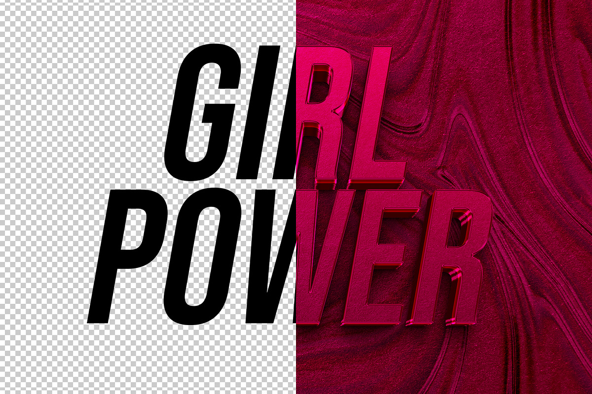 Girl Power 3D editable text effect, a Layer Style Add-On by Hello Muh (Photo 2 of 2)