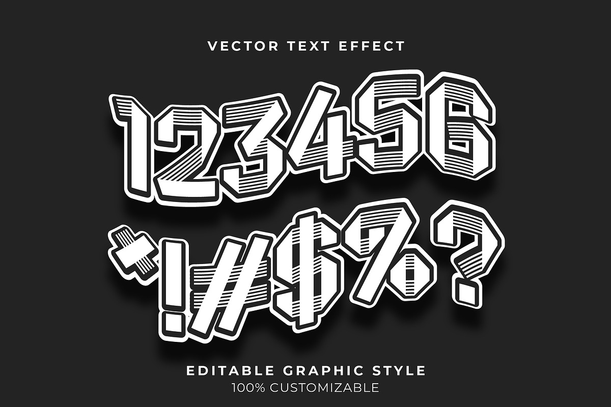 Striped 3D Outline Text Effect preview 2