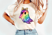 Iridescent Ghost Pumpkin PNG, an Illustration by Watercolor design (Thumbnail 1 of 4)
