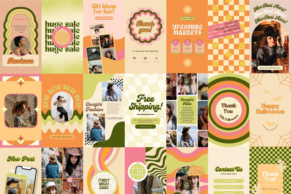 Disco Instagram Story Templates, a Social Media Template by Hell Yeah Designs (Photo 11 of 11)