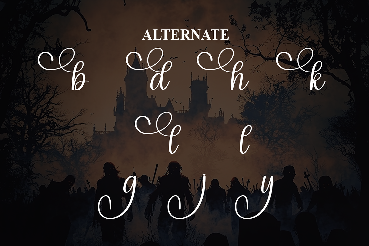 Spooky Society | Script Font, a Handwritten Font by Scratchones (Photo 8 of 9)