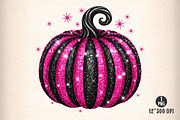 Pink and Black Sequin Pumpkin PNG, an Illustration by Dream Creation (Thumbnail 1 of 5)