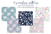 Pink and white watercolor flowers, a Card Template by Larisa Maslova (Thumbnail 9 of 12)