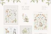 Woodland Animals Watercolor Forest, an Animal Illustration by Kreker Kate (Thumbnail 5 of 12)