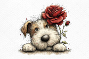 Funny Valentine Peeking Dog Clipart, an Illustration by Craft Nest (Thumbnail 9 of 11)
