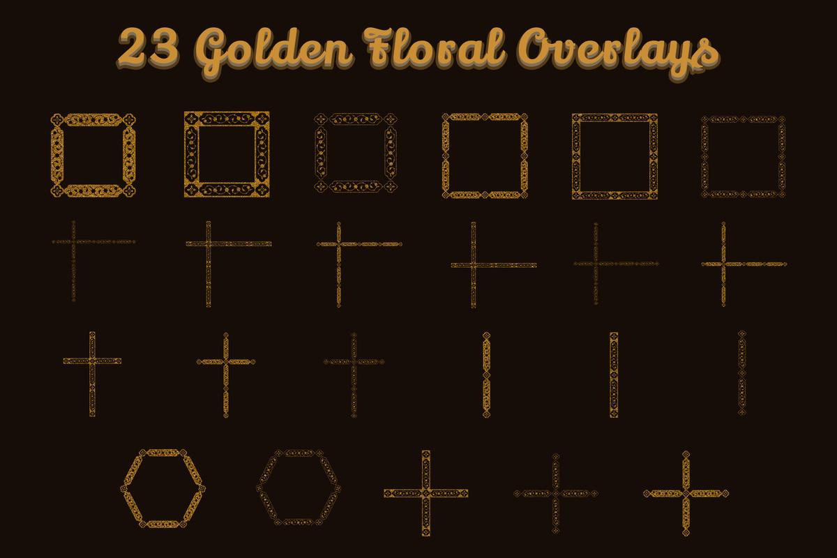 23 Golden Floral Photoshop Overlay, a Background Graphic by 3Motional (Photo 8 of 21)