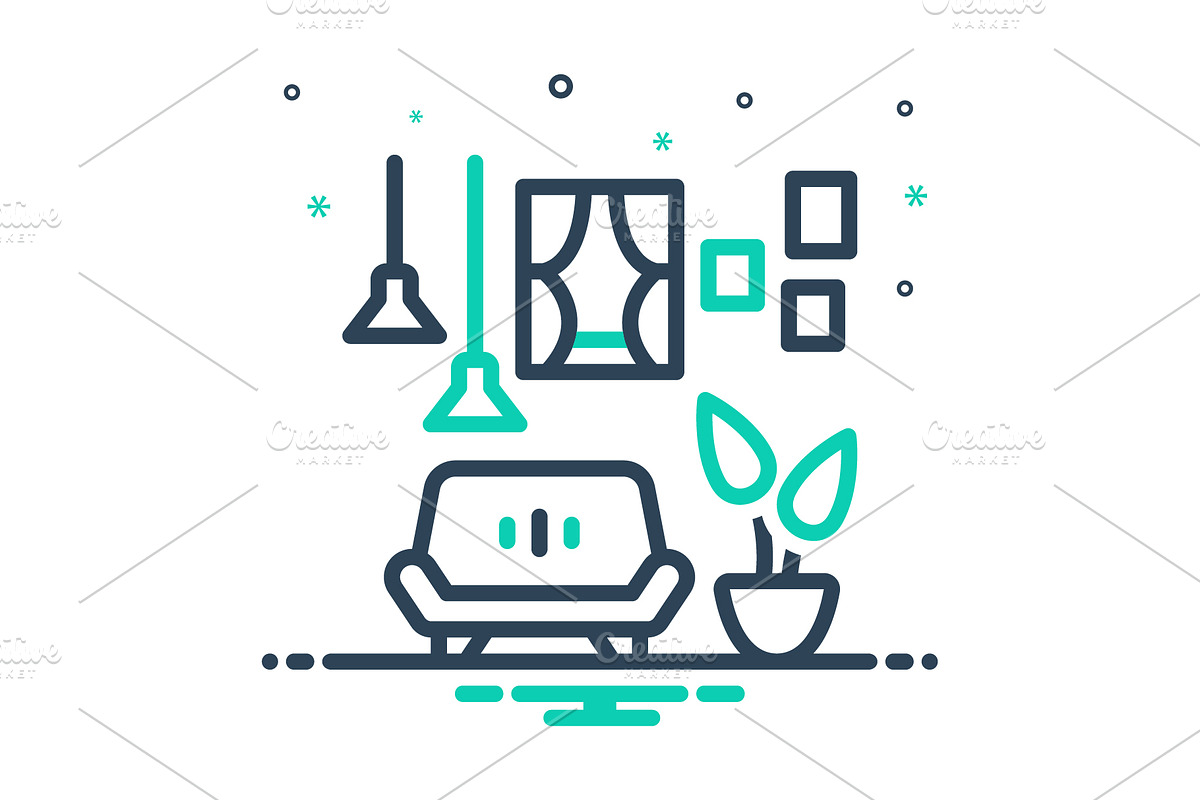 Room apartment mix icon, a Duotone Icon by Creative priyanka