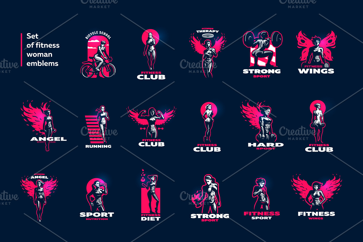 Woman fitness emblem., a Healthcare Illustration by Masterlevsha (Photo 1 of 3)